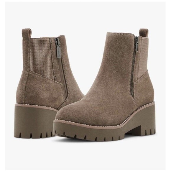 Blondo Damaris Ankle Boot Waterproof Suede Leather Boots Women’s Size 7.5 Taupe - Picture 3 of 12